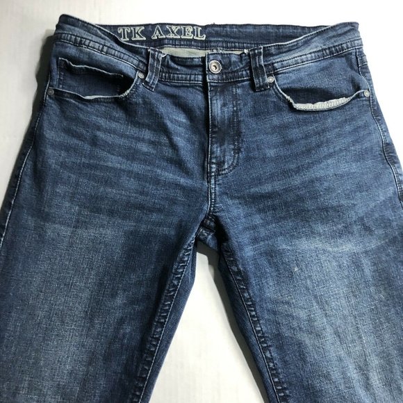 Mens TK Axel Blue Denim Jean Straight Leg Medium Wash Size 34 x 32 - Picture 3 of 7